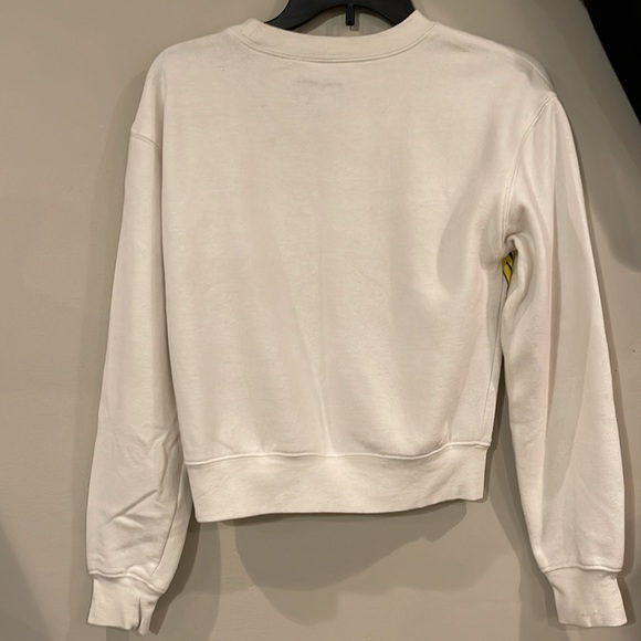 MTV Cropped White Neon Graphic 80s/90s Vintage Look crewneck Sweatshirt Sz S - Picture 2 of 3